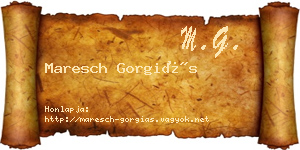 Maresch Gorgiás névjegykártya